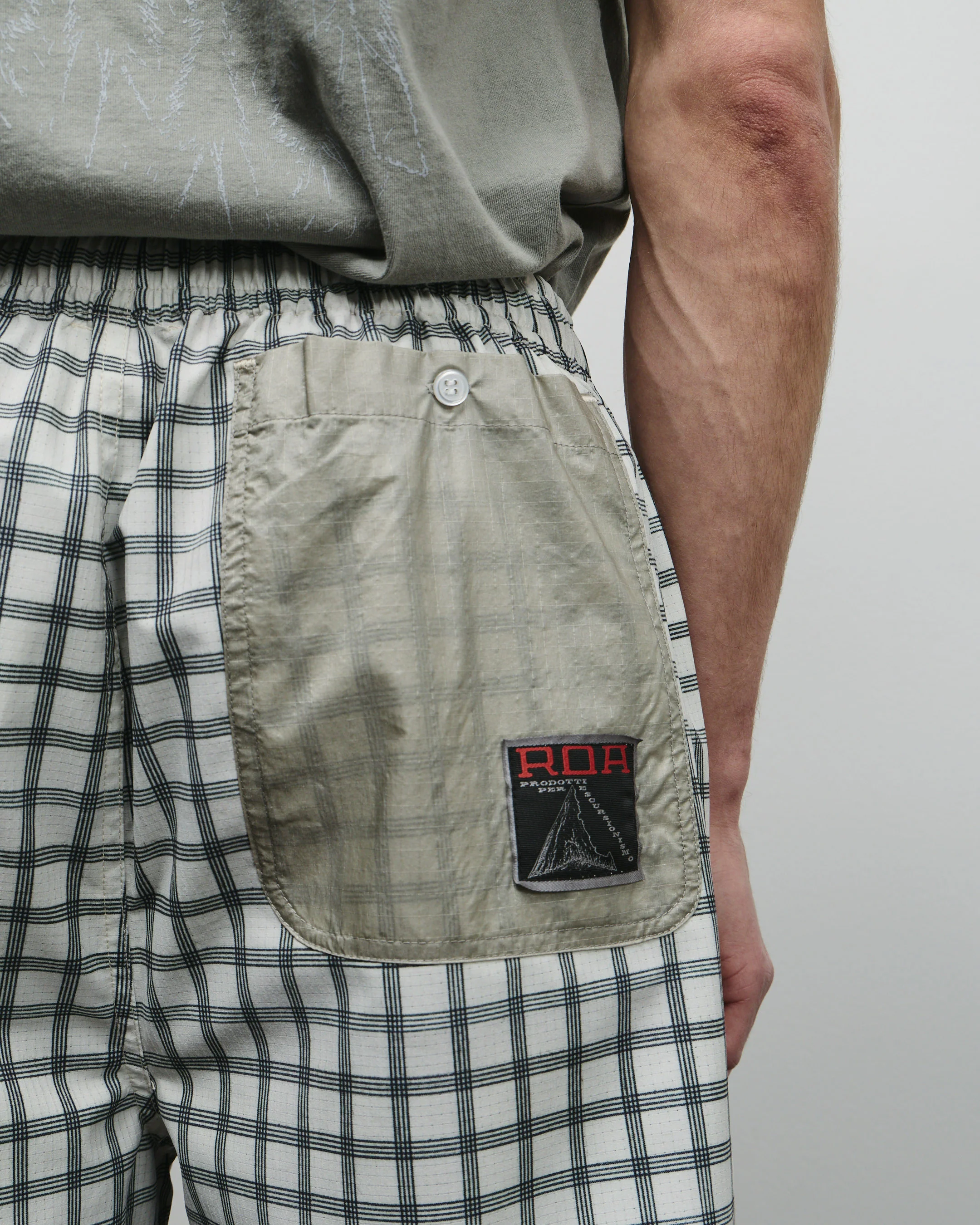 Aair Floweave Printed Check Elasticated Waistband Pants - Image 4