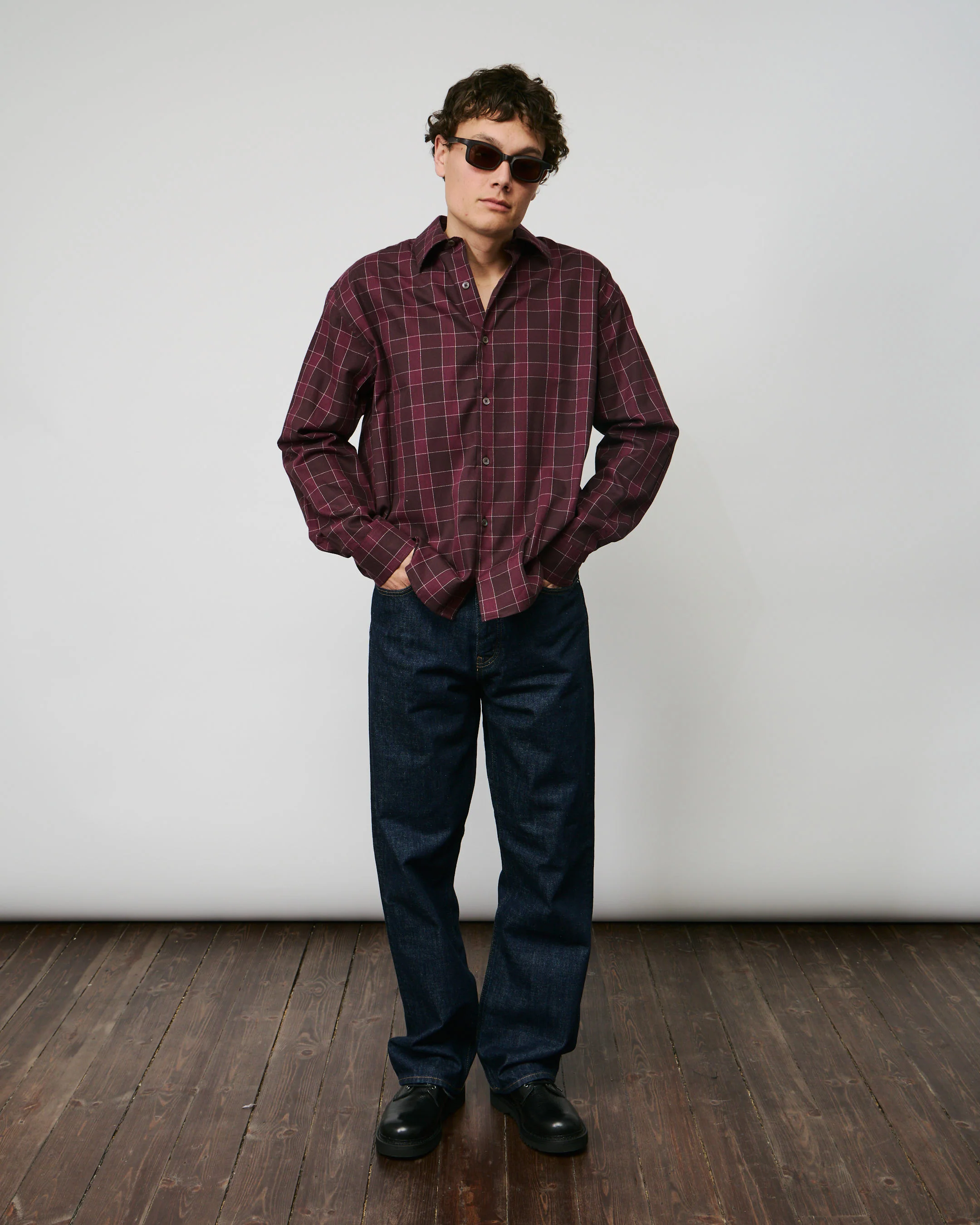 Find Shirt - Bordeaux/White Check - Image 3