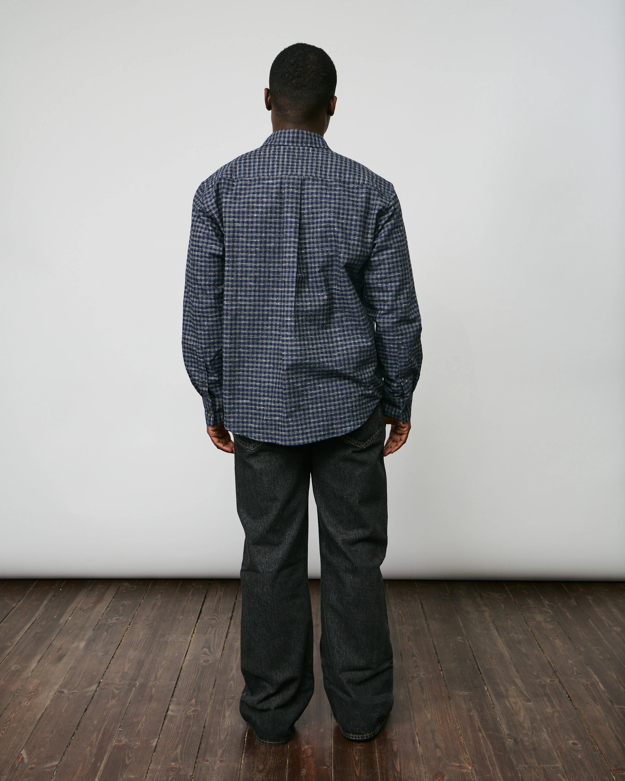 Made Shirt - Navy/Blue/Grey Check - Image 6