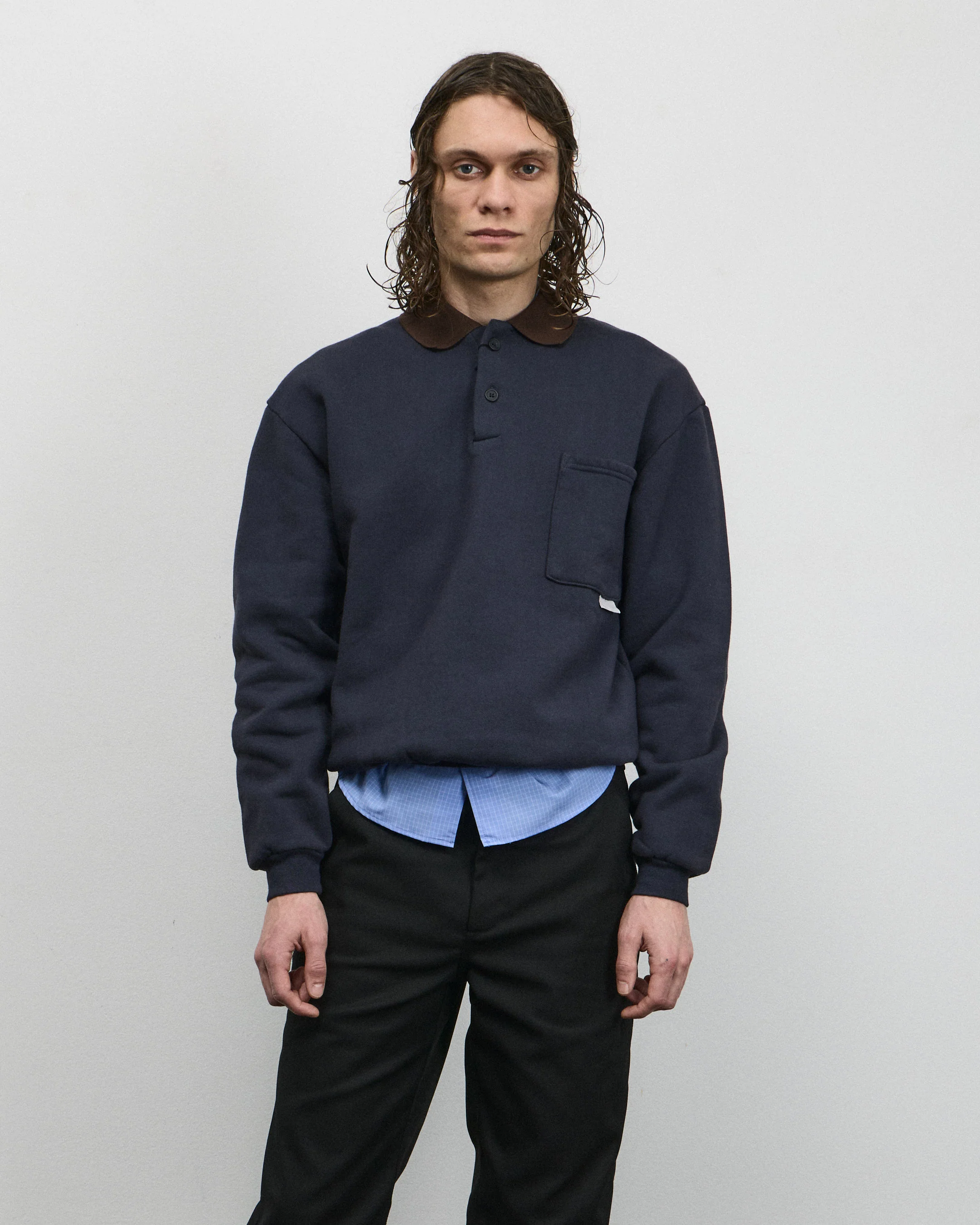 Replicated Polo Sweatshirt - Navy - Image 3