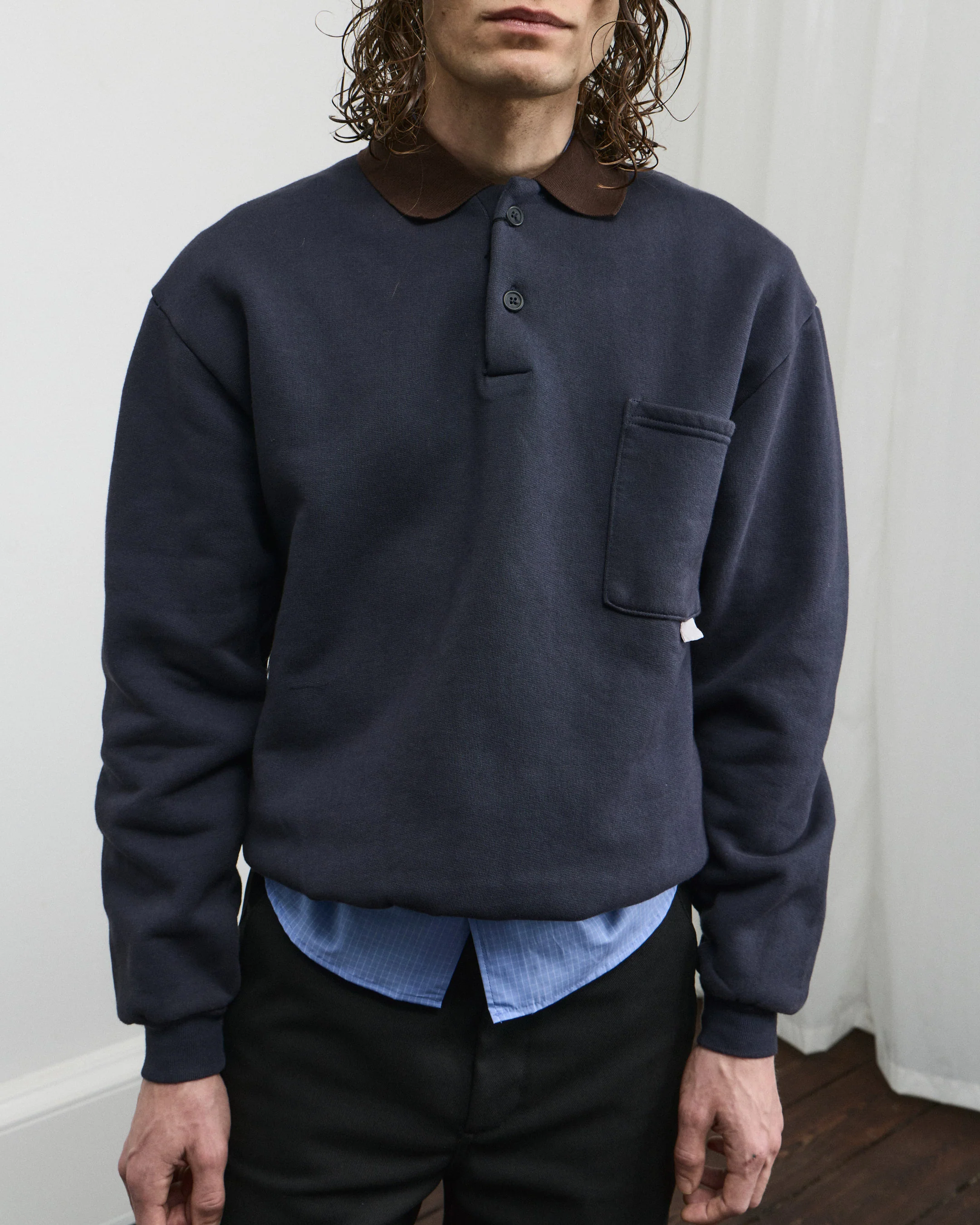 Replicated Polo Sweatshirt - Navy - Image 6
