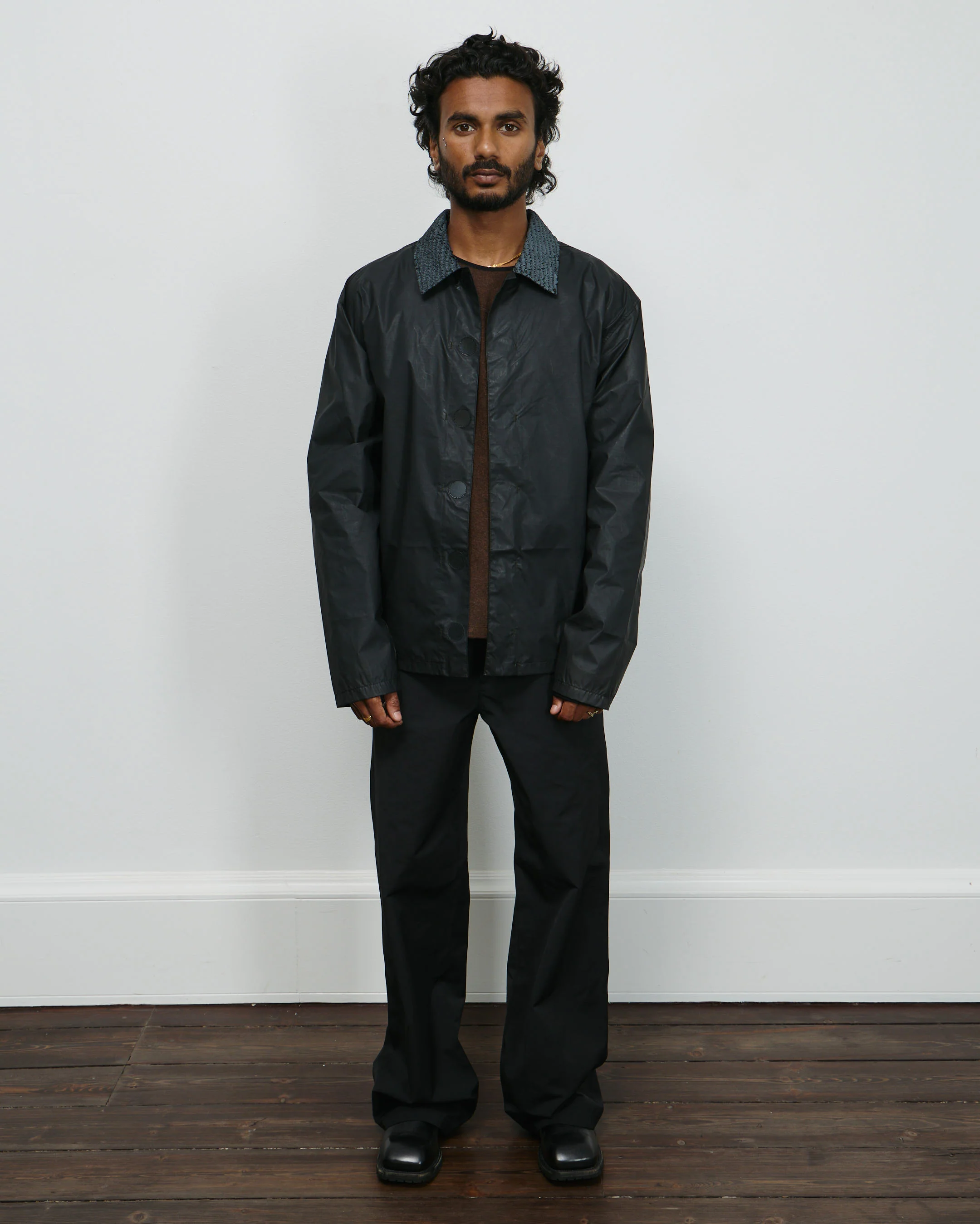 Spinn Alpha Collar Overshirt - Black - Image 6